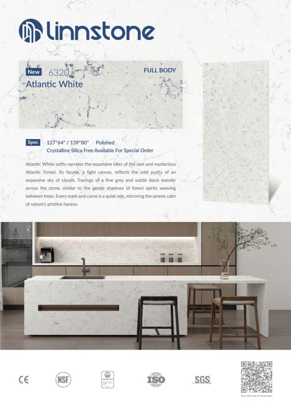 Linnstone USA New Release 6320 Atlantic White